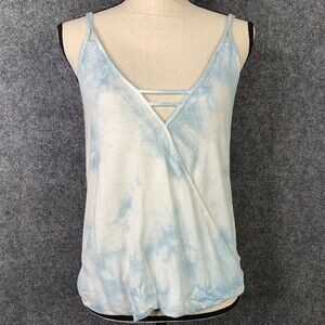 American Eagle Outfitters Soft & Sexy Tank Cropped Women S Blue Tie Dye Viscose
